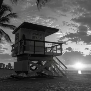 Florida Miami Beach Strand schwarz weiss