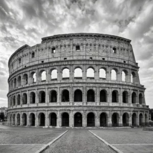 Italien Rom Koloseum schwarz weiss