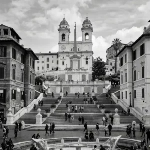 Italien Rom Spanische Treppe schwarz weiss