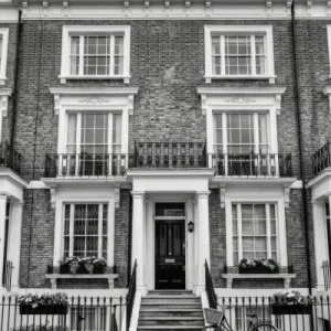 Architektur London Notting Hill Haus schwarz weiss