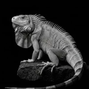 Leguan schwarz weiss Highquality