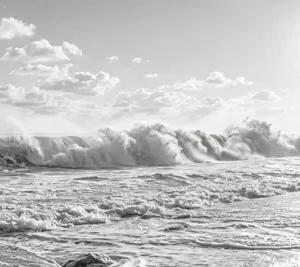 Strand schwarz weiss