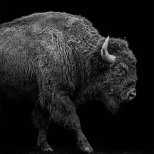 Amerikanischer Bison schwarz weiss