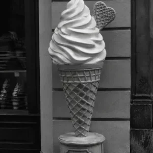 Retro Eisdiele Eis schwarz weiss