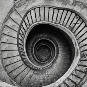 Nostalgie Treppe schwarz weiss