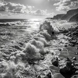 Strand schwarz weiss