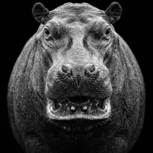 Hippo schwarz weiss